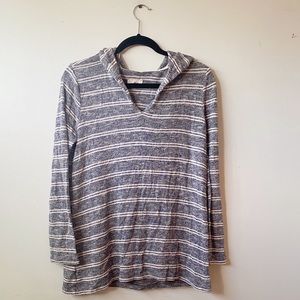 Lou & Grey Blue/Grey White Striped Hoodie Size Small